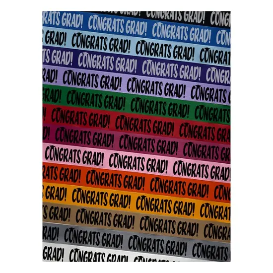 Congrats Grad Graduate Graduation Satin Ribbon for Bows Gift Wrapping - 1" - 3 Yards Latte Ribbon {1}