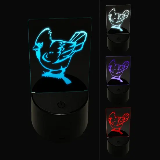 Winter Cardinal on Branch 3D Illusion LED Night Light Sign Nightstand Desk Lamp {1}