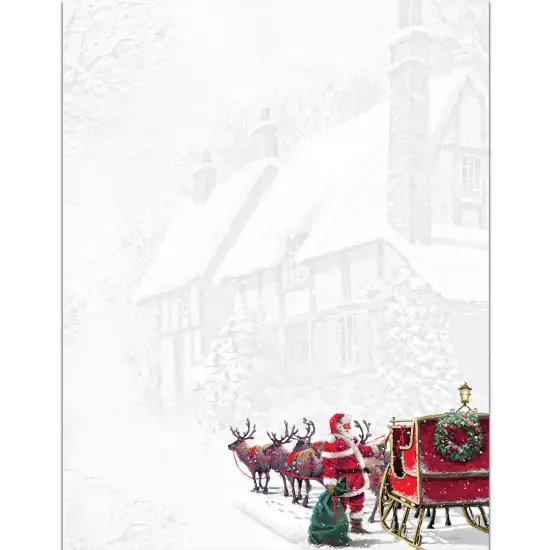 Great Papers! Santa's Sleigh Holiday Stationery Letterhead, 8.5" x 11", Inkjet and Laser Printer Compatible, 80 count {1}
