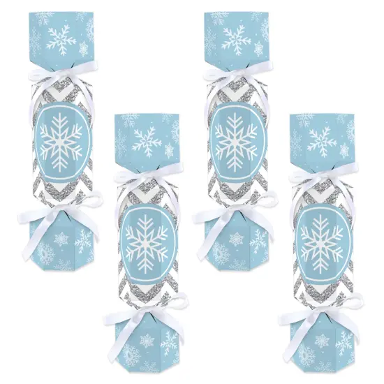 Big Dot of Happiness Winter Wonderland - No Snap Snowflake Holiday Party and Winter Wedding Party Table Favors - DIY Cracker Boxes - Set of 12 {1}