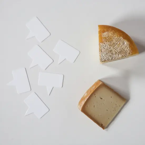 Cheese Signs Identification Markers, 12-Pack White {2}