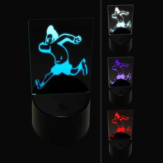 Cartoon Running Man Exercise 3D Illusion LED Night Light Sign Nightstand Desk Lamp {1}
