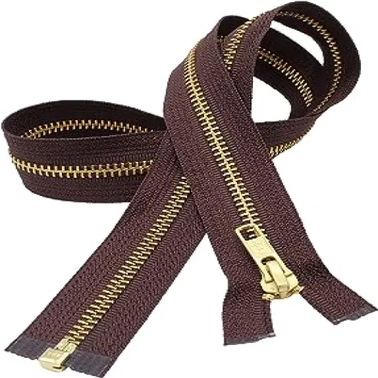 YKK 17" Medium Weight Jacket Zipper YKK #5 Brass ~ Separating ~ 570 Brown (1 Zipper/Pack) {1}