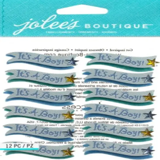 Jolee's Boutique It's A Boy Banner Repeat Dimensional Stickers {1}