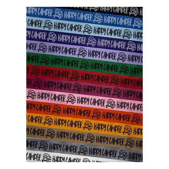 Cute Sweet Happy Camper Satin Ribbon for Bows Gift Wrapping - 1" - 3 Yards Light Pink Ribbon {1}