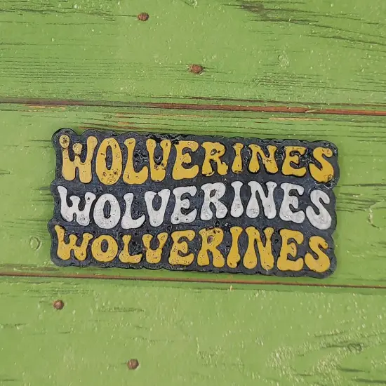 Wolverines 3x Retro Font Silicone Freshie Mold {2}