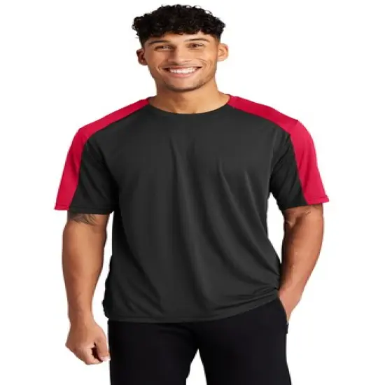 PosiCharge&reg; Competitor Crewneck Short Sleeve Blocked T-shirt Black / true red {1}