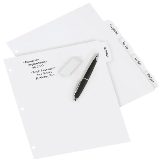 Avery Durable Plastic Write & Erase Big Tab Dividers for 3 Ring Binder, White, 5 Tab Set, 4 Packs, 4 Sets Total (16370) {2}