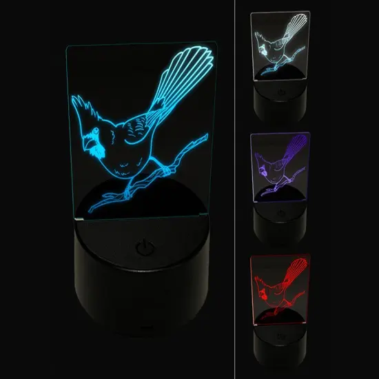 Captivating Northern Cardinal Bird 3D Illusion LED Night Light Sign Nightstand Desk Lamp {1}