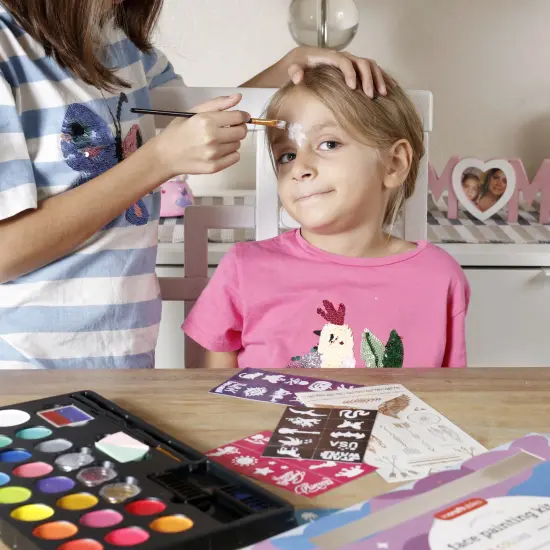 Incraftables Face Painting Kit for Kids & Adults. Face Painting Kit for Kids Party w/ Colors, Stencils, Brushes, Glitters & More. Non-Toxic Water Based Face Paint Kit. Easy to Use DIY Facepaint Kit {4}