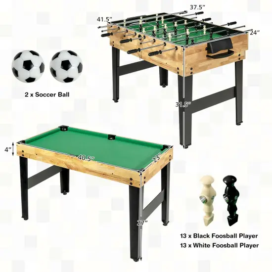 10-in-1 Multi Combo Game Table Set for Home {3}