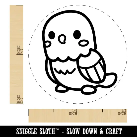 Kawaii Cute Parakeet Budgie Bird Self-Inking Rubber Stamp for Stamping Crafting Planners Lime Green {1}