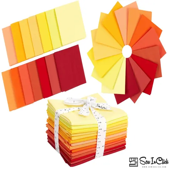 14 Fat Quarter Bundle -100% Cotton | Sunrise and Sunset l Mix - 14 Colors | Quilting & Crafting Fabric | Gift Set {2}