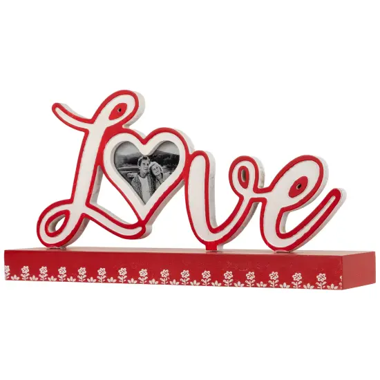 Northlight Heart and Floral "Love" Valentine's Day Photo Frame - 12" Red {5}