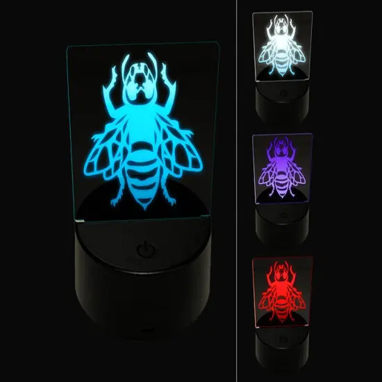 Asian Giant Murder Hornet Wasp 3D Illusion LED Night Light Sign Nightstand Desk Lamp {1}