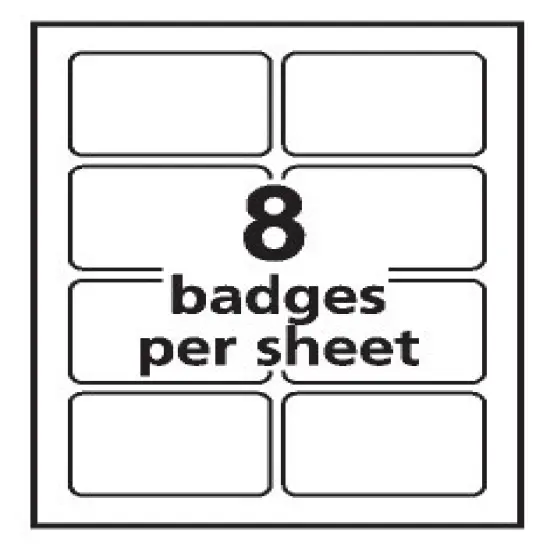 Avery Flexible Name Badges, 2-1/3" x 3-3/8", White with Blue Border, 400 per Pack, 2 Packs, 800 Removable Name Tag Stickers Total (01730) {3}