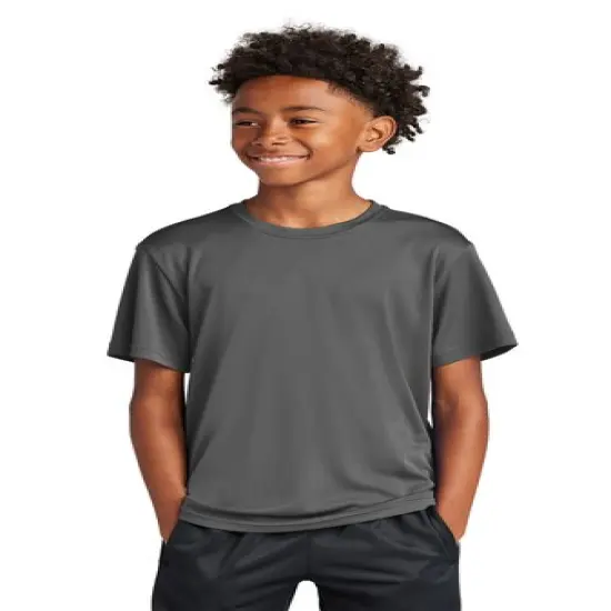 Sport-Tek&reg; Youth Crewneck Short Sleeve PosiCharge Competitor Tee Iron grey {1}