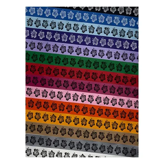 Pretty Hibiscus Flower Tropical Satin Ribbon for Bows Gift Wrapping - 1" - 3 Yards Latte Ribbon {1}