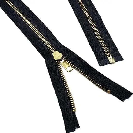 YKK #5 Brass ~ Separating 17" Medium Weight Jacket Zipper 580 Black (1 Zipper/Pack) {1}