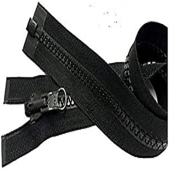 ZipperStop Wholesale YKK - Vislon Jacket Zipper Reversible Slide YKK #5 Molded Plastic Separating End - Color BLCK Custom Length (24 Inches) {1}