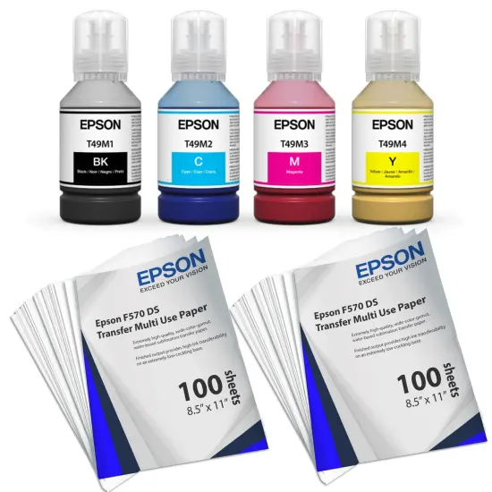 Epson Ink Set For F170 & F570 - 4 Pack with 200 Sheets of Epson Paper {2}