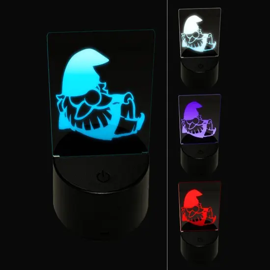 Sexy Lounging Garden Gnome 3D Illusion LED Night Light Sign Nightstand Desk Lamp {1}