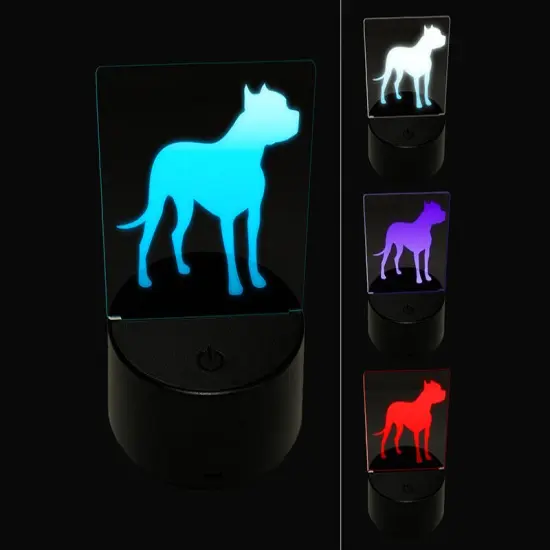 American Pit Bull Terrier Dog Solid 3D Illusion LED Night Light Sign Nightstand Desk Lamp {1}