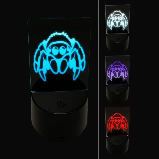 Cute Jumping Spider 3D Illusion LED Night Light Sign Nightstand Desk Lamp {1}