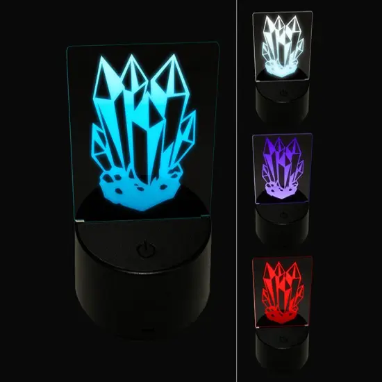 Crystal Geode 3D Illusion LED Night Light Sign Nightstand Desk Lamp {1}