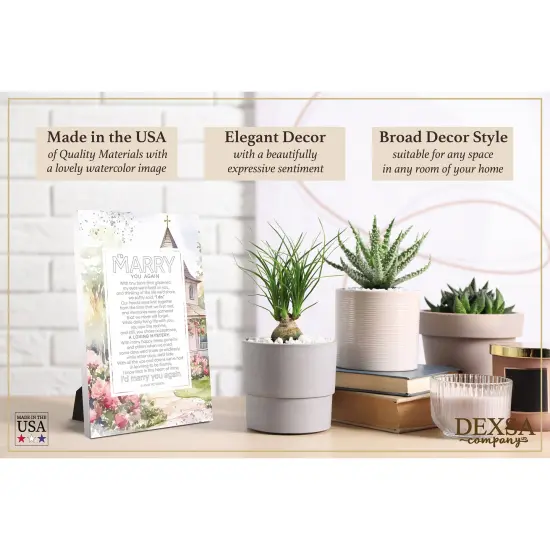 I'd Marry You Again Wood Plaque with Easel and Hook Wall Tabletop Art - 6 inches x 9 inches {3}