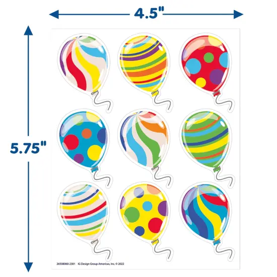 Celebration Balloons Giant Stickers, 36 Per Pack, 12 Packs {2}
