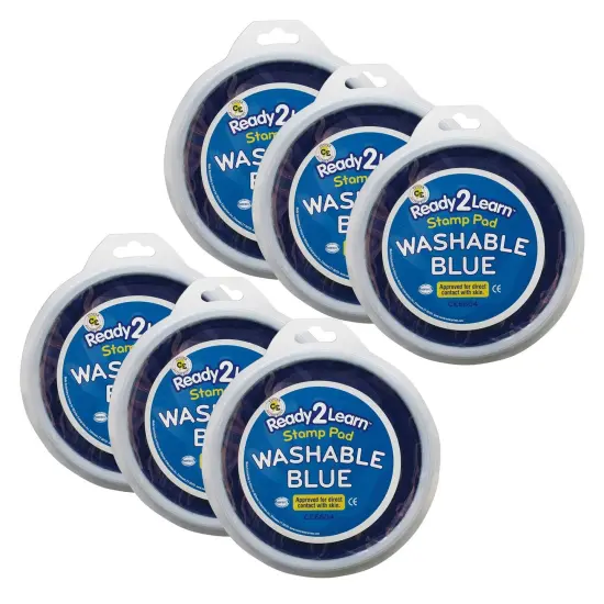 Jumbo Circular Washable Stamp Pad - Blue - 5.75" dia. - Pack of 6 {1}