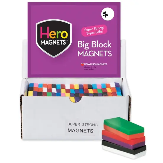 Hero Magnets&trade; Block Magnets, Display Box of 40 {1}