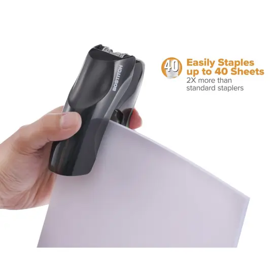 Flat Clinch Stapler, 40 Sheets, Black {4}