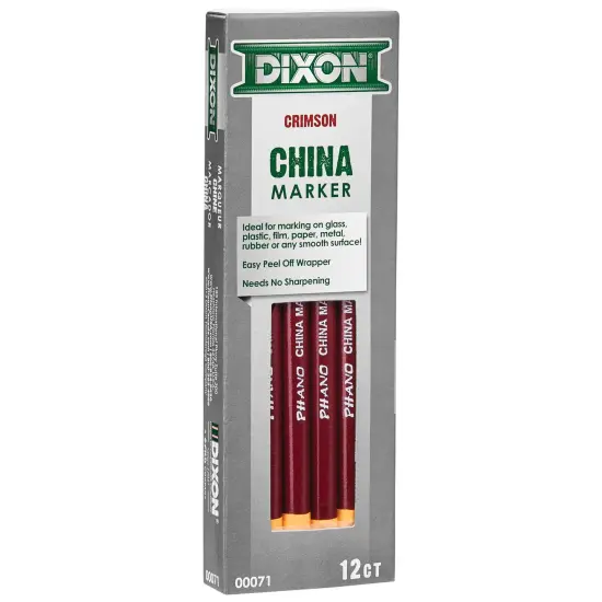 Phano China Markers, Crimson Red, 12 Per Pack, 2 Packs {2}