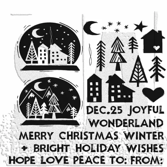 Tim Holtz Cling Stamps 7"X8.5"-Festive Print {1}