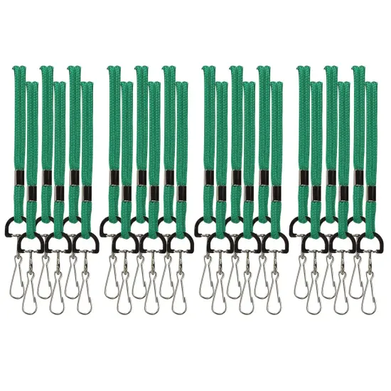 Standard Lanyard Hook Rope Style, Green, Pack of 24 {1}