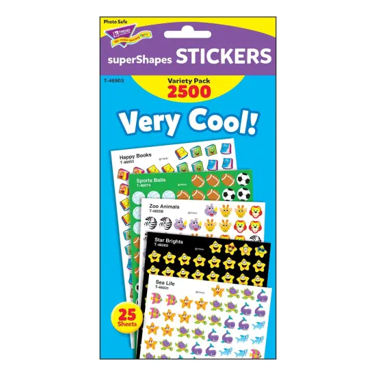 Very Cool! superShapes Stickers Variety Pack, 2500 Per Pack, 3 Packs {2}