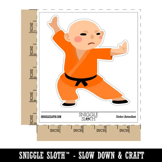 Martial Arts Monk Boy Waterproof Vinyl Phone Tablet Laptop Water Bottle Sticker Set - 5 Pack {1}