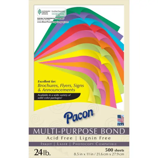 Multi-Purpose Paper, Hyper Lime, 8-1/2" x 11", 500 Sheets {3}