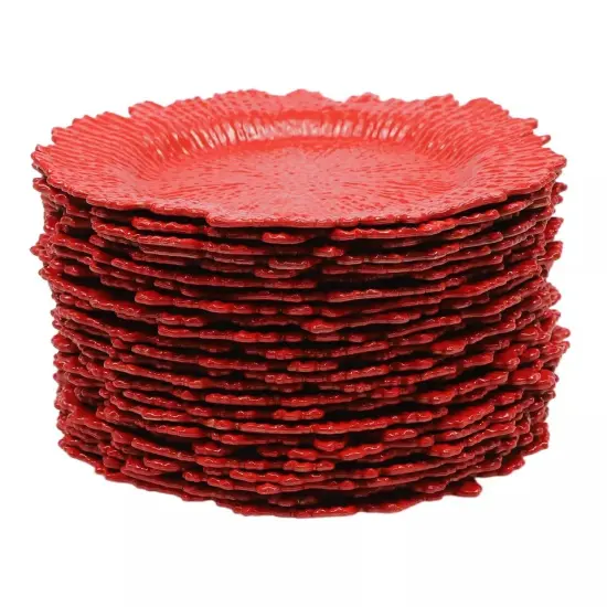 12.6" Large Round Plastic Charger Plates for Table {4}