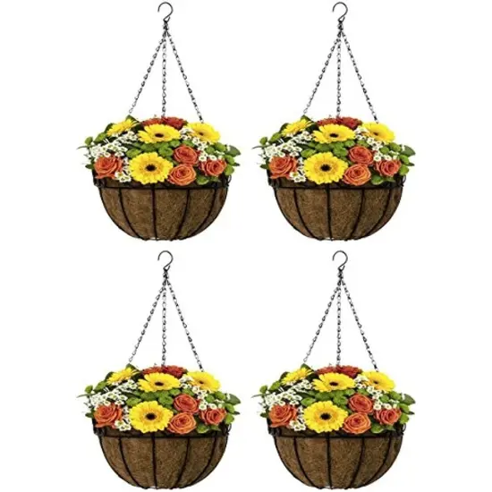 Sorbus 4-Pack Hanging Planter Baskets W/Coco Liner - for Garden D&Atilde;&copy;cor, Perfect for Home, Garden, Patio, Deck {1}