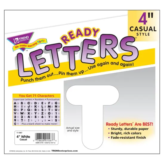 White 4" Casual Uppercase Ready Letters&reg;, 6 Packs {3}