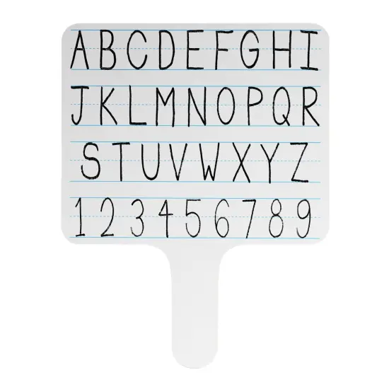 Two-sided Rectangular Dry Erase Writing Paddle, Lined/Blank, 7.75" x 10", Pack of 6 {3}