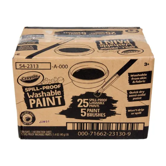 Spill Proof Washable Paints, 40mg, Assorted, 25 Jars {2}