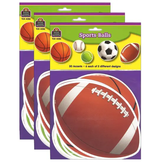 Sports Balls Accents, 30 Per Pack, 3 Packs {1}