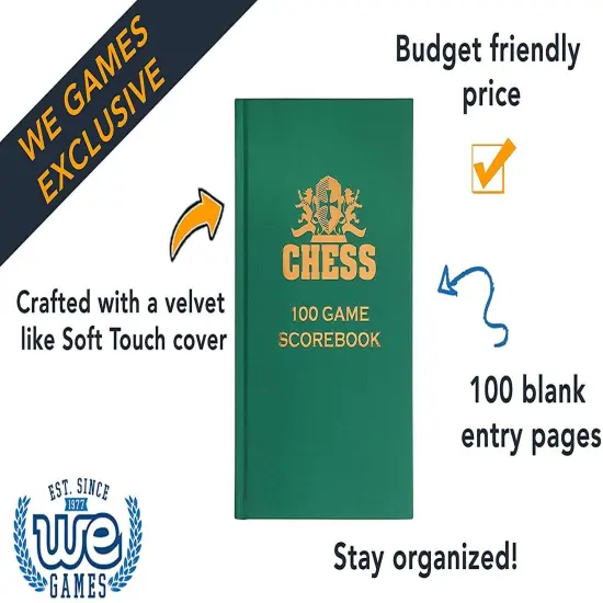 WE Games Hardcover Chess Scorebook & Notation Pad - Soft Touch {3}