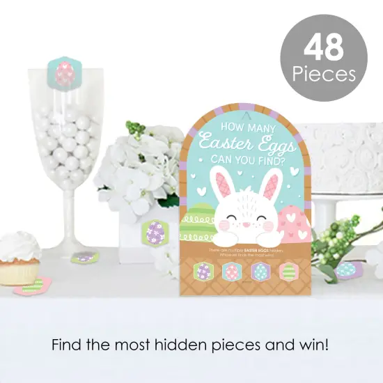 Big Dot of Happiness Spring Easter Bunny - Happy Easter Party Scavenger Hunt - 1 Stand and 48 Game Pieces - Hide and Find Game {3}