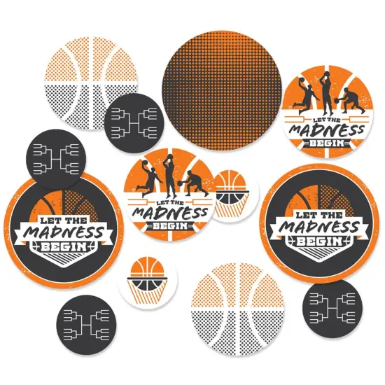 Big Dot of Happiness Basketball - Let the Madness Begin - College Basketball Party Giant Circle Confetti - Party Decorations - Large Confetti 27 Count {1}
