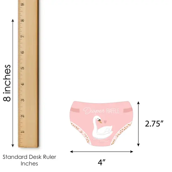 Big Dot of Happiness Swan Soiree - Diaper Shaped Raffle Ticket Inserts - White Swan Baby Shower Activities - Diaper Raffle Game - Set of 24 {4}